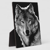 Schwarz-Weiß-Wolf Fotoplatte (Seite)