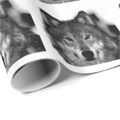 Schwarz-Weiß-Wolf Geschenkpapier (Rolleneckpunkt)