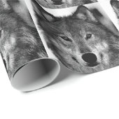 Schwarz-Weiß-Wolf Geschenkpapier (Rolleneckpunkt)