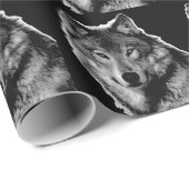 Schwarz-Weiß-Wolf Geschenkpapier (Rolleneckpunkt)