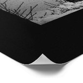 Schwarz-Weiß-Wolf-Howling bei Moon Poster Print (Ecke)