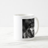 Schwarz-Weiß-Wolf Kaffeetasse (VorderseiteRechts)