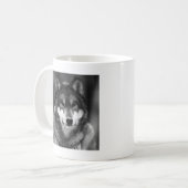 Schwarz-Weiß-Wolf Kaffeetasse (Vorderseite Links)