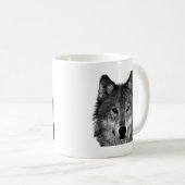 Schwarz-Weiß-Wolf Kaffeetasse (VorderseiteRechts)