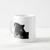 Schwarz-Weiß-Wolf Kaffeetasse (Vorderseite Links)