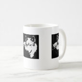 Schwarz-Weiß-Wolf Kaffeetasse (VorderseiteRechts)