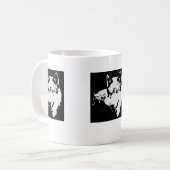 Schwarz-Weiß-Wolf Kaffeetasse (Vorderseite Links)
