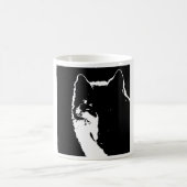 Schwarz-Weiß-Wolf Kaffeetasse (Mittel)