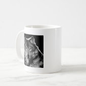 Schwarz-Weiß-Wolf Kaffeetasse (Vorderseite Links)
