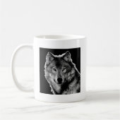 Schwarz-Weiß-Wolf Kaffeetasse (Links)