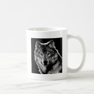 Schwarz-Weiß-Wolf Kaffeetasse