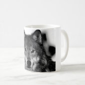 Schwarz-Weiß-Wolf Kaffeetasse (VorderseiteRechts)