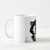Schwarz-Weiß-Wolf Kaffeetasse (Links)