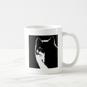 Schwarz-Weiß-Wolf Kaffeetasse