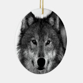 Schwarz-Weiß-Wolf Keramikornament (Rechts)