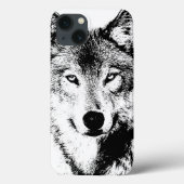 Schwarz & Weiß Wolf Kreative Stilarbeit Case-Mate iPhone Hülle (Rückseite)