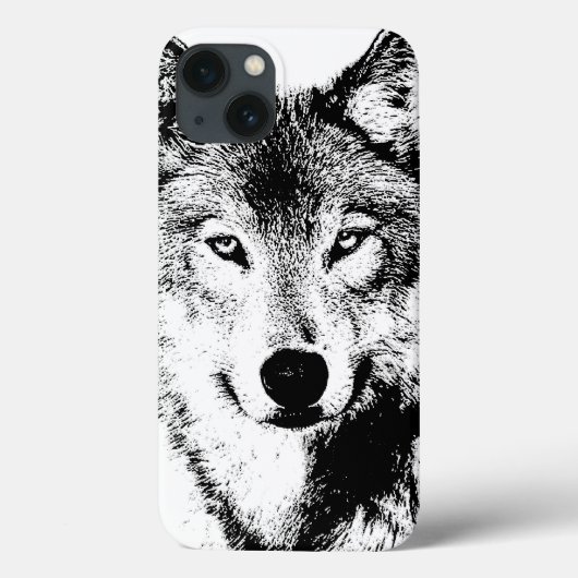 Schwarz & Weiß Wolf Kreative Stilarbeit Case-Mate iPhone Hülle (Rückseite)