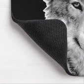 Schwarz-Weiß-Wolf-Kunstwerk Mousepad (Ecke)