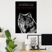 Schwarz-Weiß-Wolf-Leistung Poster (Heimbüro)