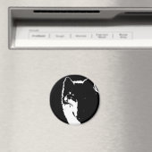 Schwarz-Weiß-Wolf Magnet (In Situ (Geschirrspüler))