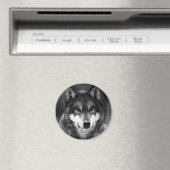 Schwarz-Weiß-Wolf Magnet (In Situ (Geschirrspüler))