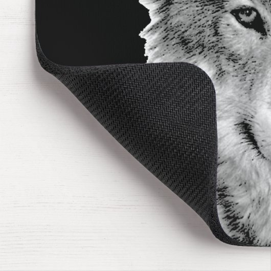 Schwarz-Weiß-Wolf Mousepad (Ecke)