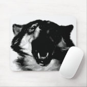 Schwarz-Weiß-Wolf Mousepad (Mit Mouse)