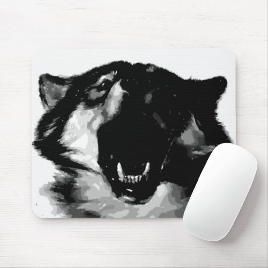Schwarz-Weiß-Wolf Mousepad (Mit Mouse)