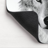 Schwarz-Weiß-Wolf Mousepad (Ecke)