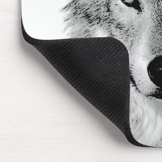 Schwarz-Weiß-Wolf Mousepad (Ecke)