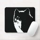 Schwarz-Weiß-Wolf Mousepad (Mit Mouse)