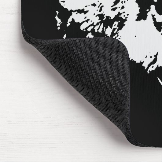 Schwarz-Weiß-Wolf Mousepad (Ecke)