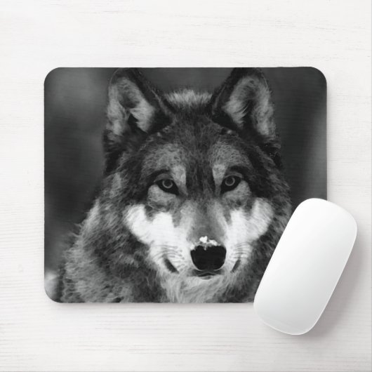 Schwarz-Weiß-Wolf Mousepad (Mit Mouse)
