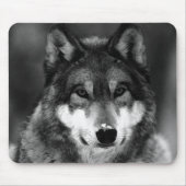 Schwarz-Weiß-Wolf Mousepad (Vorne)