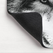 Schwarz-Weiß-Wolf Mousepad (Ecke)