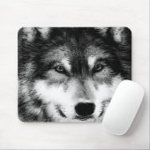 Schwarz-Weiß-Wolf Mousepad (Mit Mouse)