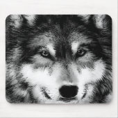 Schwarz-Weiß-Wolf Mousepad (Vorne)