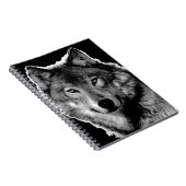 Schwarz-Weiß-Wolf Notizblock (Rechte Seite)