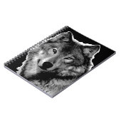 Schwarz-Weiß-Wolf Notizblock (Linke Seite)