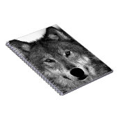 Schwarz-Weiß-Wolf Notizblock (Rechte Seite)