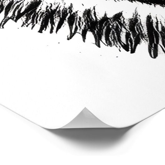 Schwarz-Weiß-Wolf-Portrait | AI Art Poster (Ecke)