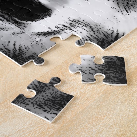 Schwarz-Weiß-Wolf Puzzle (Seite)