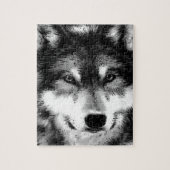 Schwarz-Weiß-Wolf Puzzle (Vertikal)