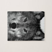 Schwarz-Weiß-Wolf Puzzle (Horizontal)