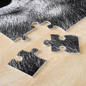 Schwarz-Weiß-Wolf Puzzle (Seite)