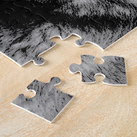 Schwarz-Weiß-Wolf Puzzle (Seite)