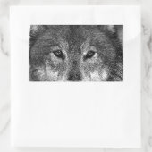 Schwarz-Weiß-Wolf Rechteckiger Aufkleber (Tasche)