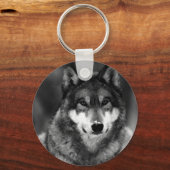 Schwarz-Weiß-Wolf Schlüsselanhänger (Vorderseite)