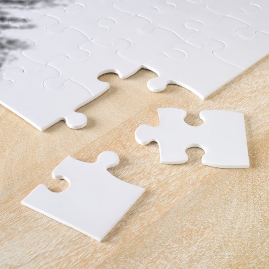 Schwarz-Weiß-Wolf-Sketch-Kunst, Dichtung und Musik Puzzle (Seite)