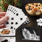 Schwarz-Weiß-Wolf Spielkarten (In Situ)